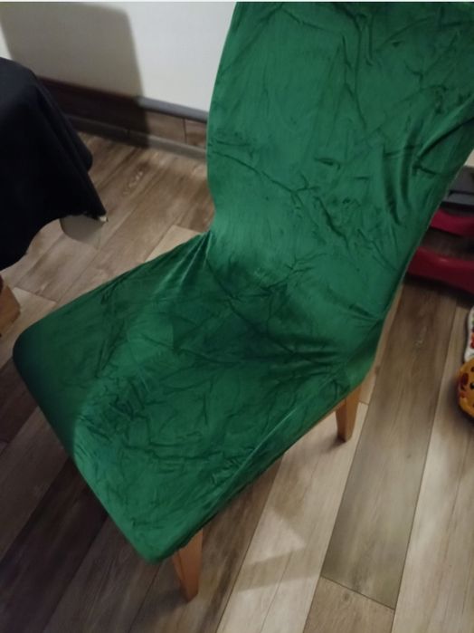 Nowe uniwersalne pokrowce 6 szt na krzesła piękna zieleń elastyczne