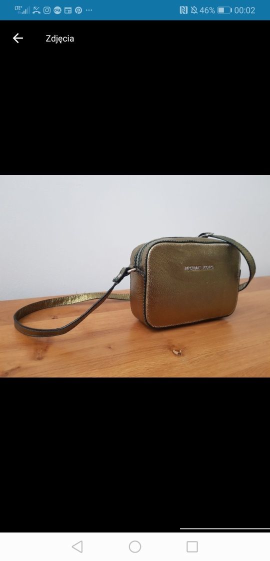 Torebka Michael Kors złota limonka skóra na ramię