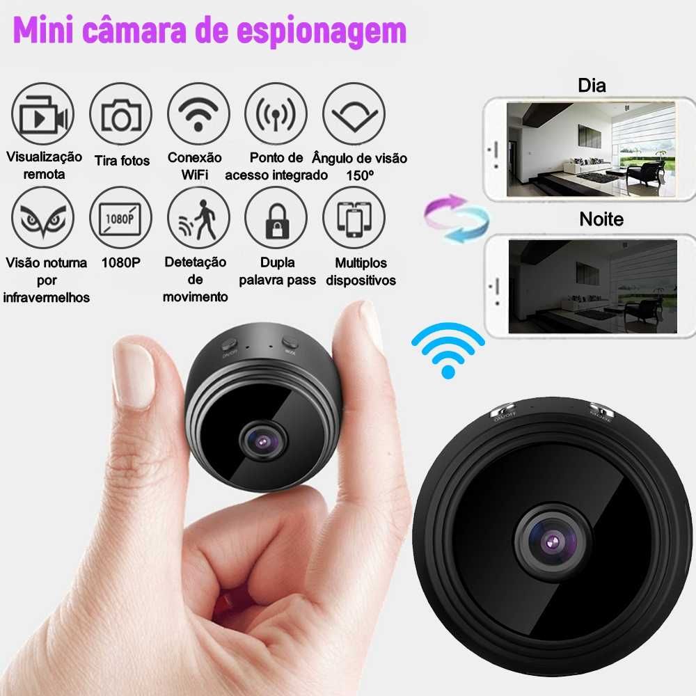 Micro câmara Vigilância » FullHD » WIFI » visão noturna