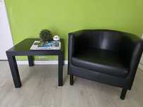 Poltrona Pele e Mesa Apoio Ikea
