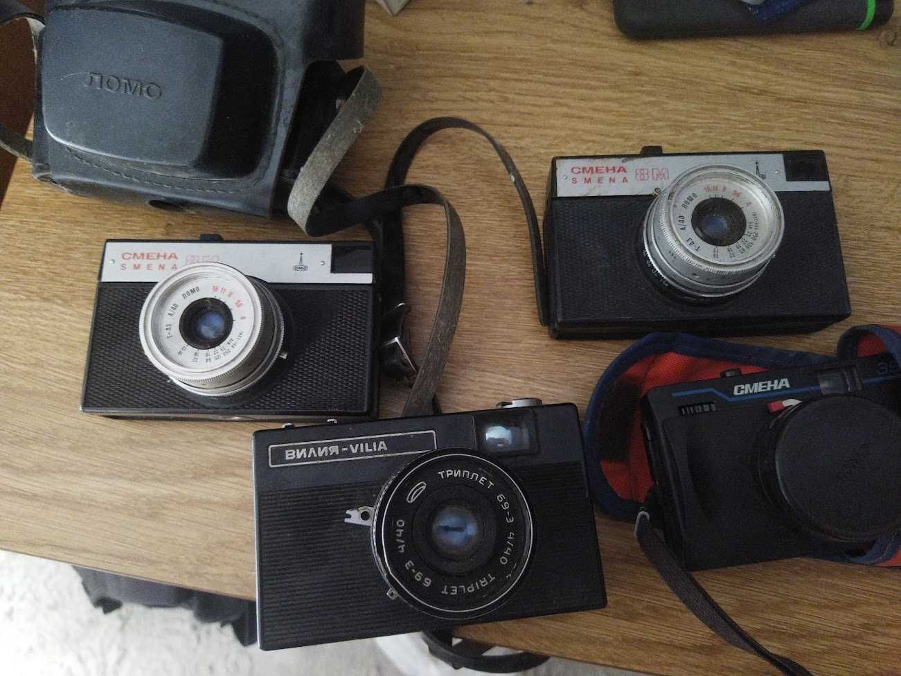 Радянські фотоапапати Київ 30, Вілія Авто, Смена 8м-2 шт, Смена 35