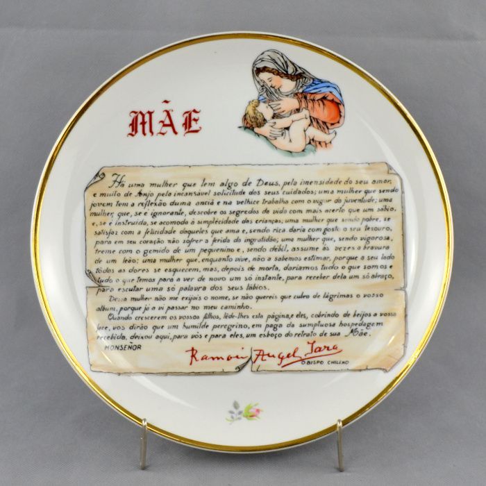 Prato em porcelana Artibus dedicado à MÃE