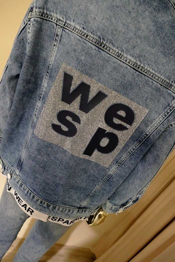 Esperanto WESP nowa katana jeans z ozdobna logowana gumą M-L