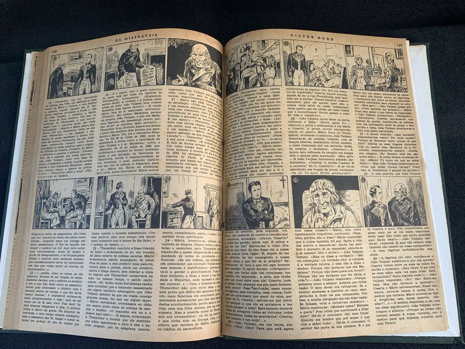 8 Fasciculos encadernados BD “Os Miseráveis” de Viror Hugo Muito Raro