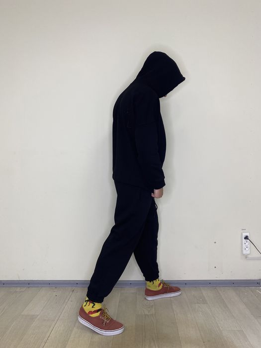 спортивный черный костюм оверсайз новый худи штаны джоггеры мужской