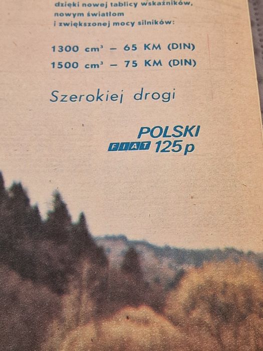 Oryginalny plakat reklama Polski Fiat 125p Pol-Mot 1975