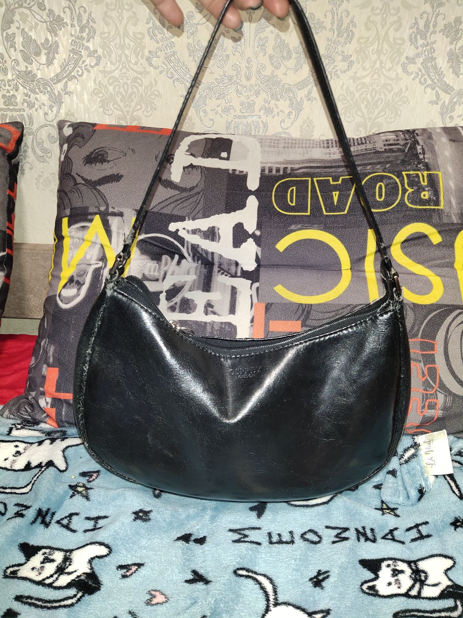 Трендова шкіряна брендова сумка багет osprey london