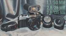 Vintage-retro analogowy Aparat fotograficzny Minolta. Zestaw. TOP!