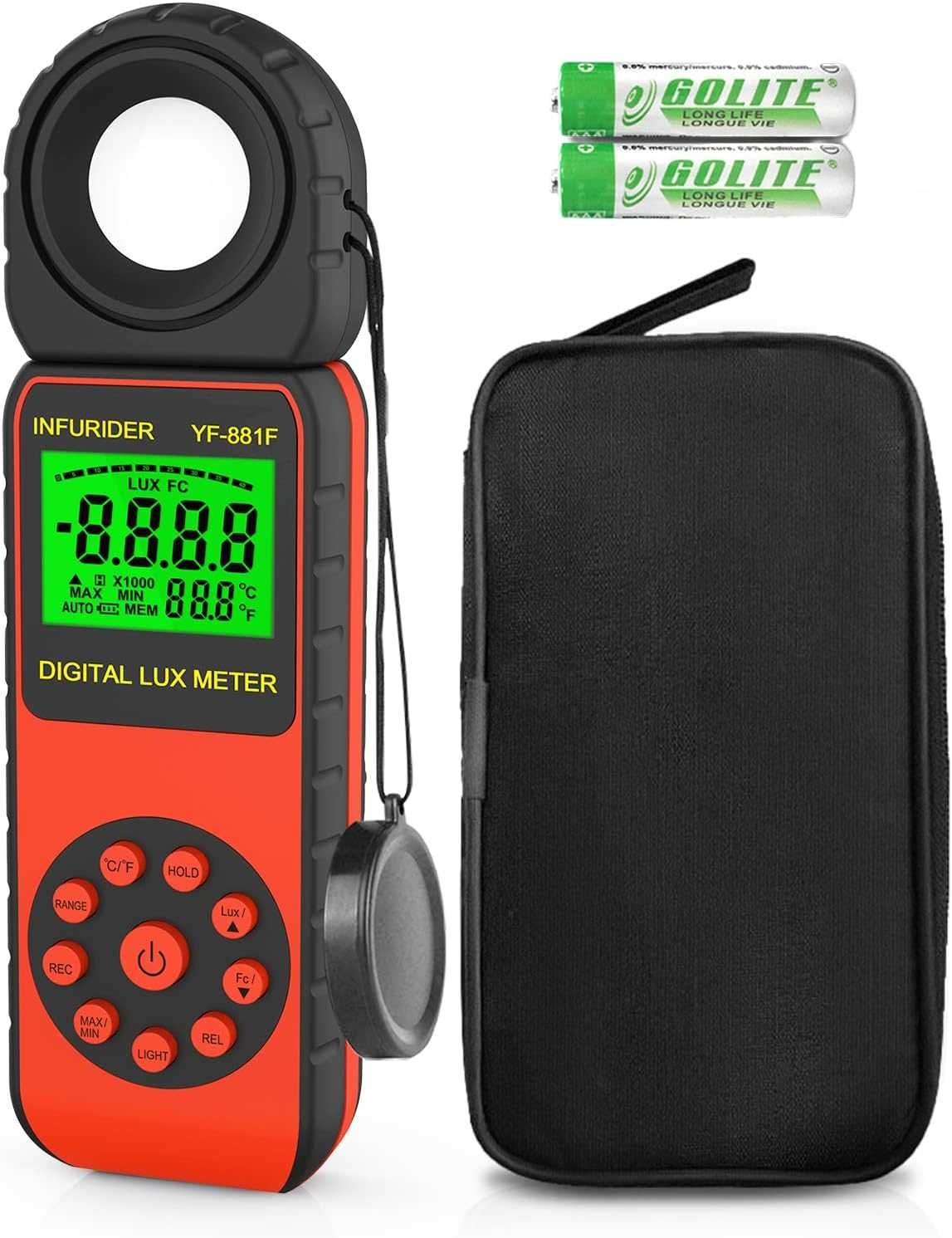Infurider YF-881F luksomierz cyfrowy Miernik natężenia światła czujnik