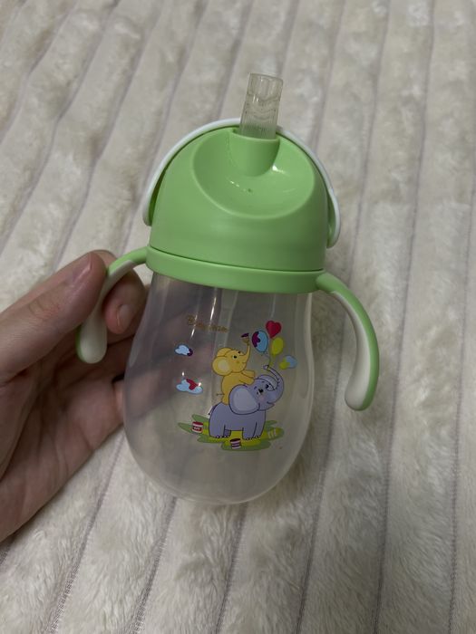 Поїльник дитячий з трубочкою, поїльник непроливайка