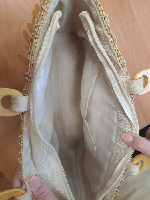 Сумка плетена з паєтками