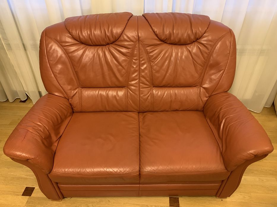 Шкіряні дивани 3+2+1. Розкладний