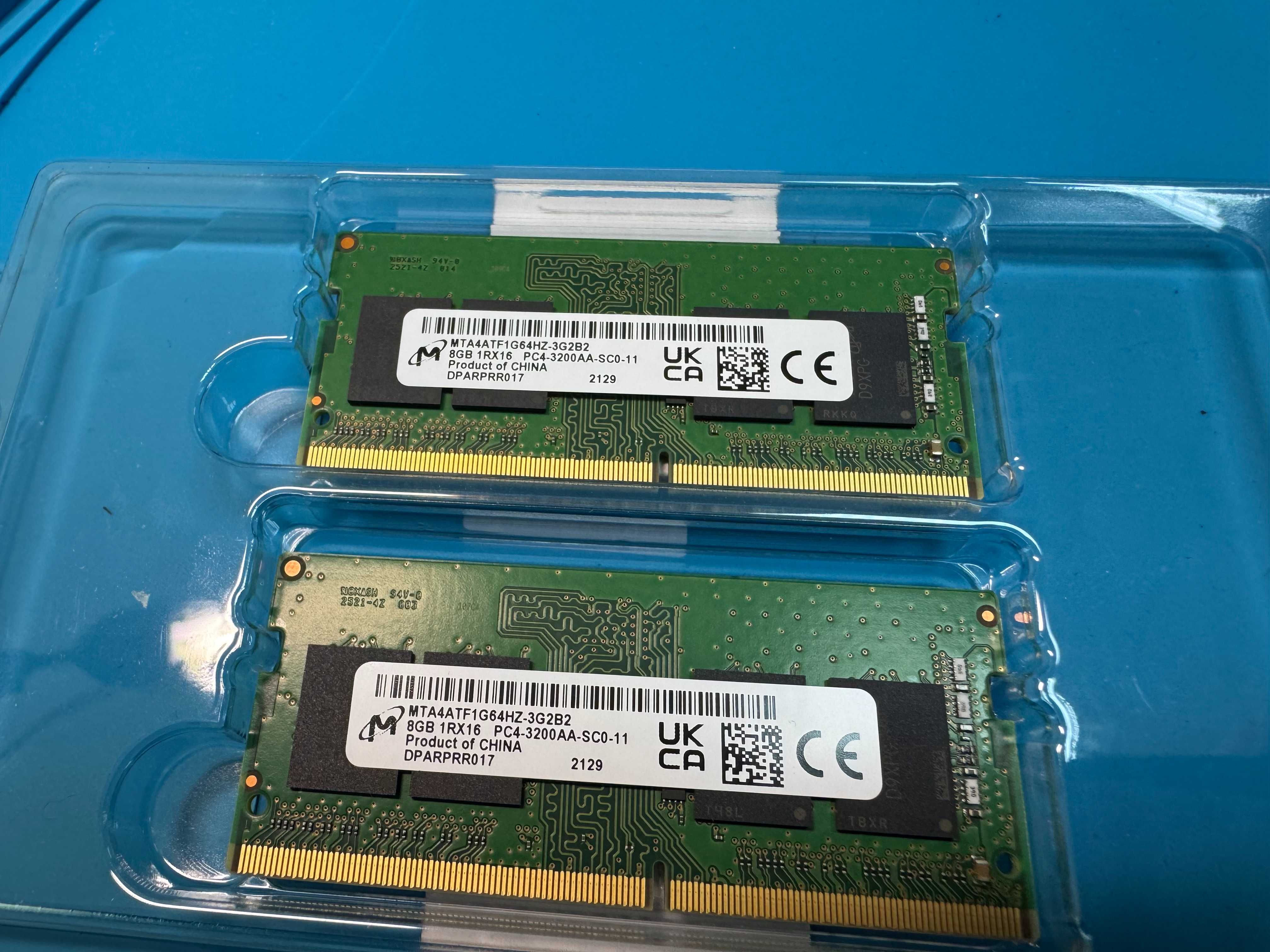 Micron 8 GB SO-DIMM DDR4 3200 MHz MTA4ATF1G64HZ-3G2B2, (2 ШТ 950грн)