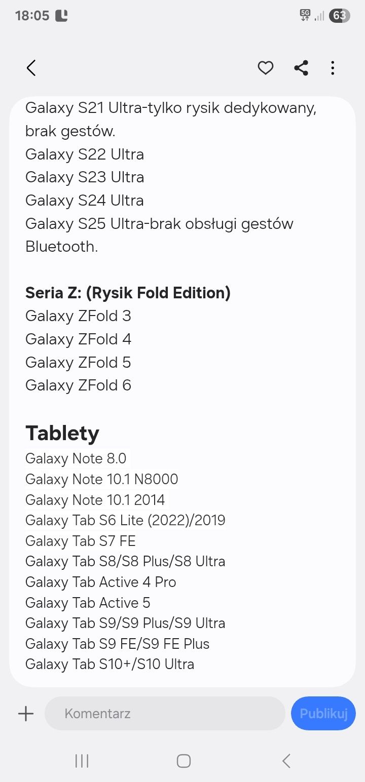 Rysik S pen Galaxy Tab S6 Lite
