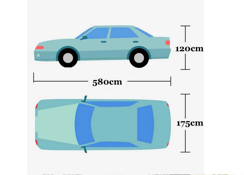 Duży Pokrowiec na Samochód Filtr UV -40+90 Stopni 580x175x120