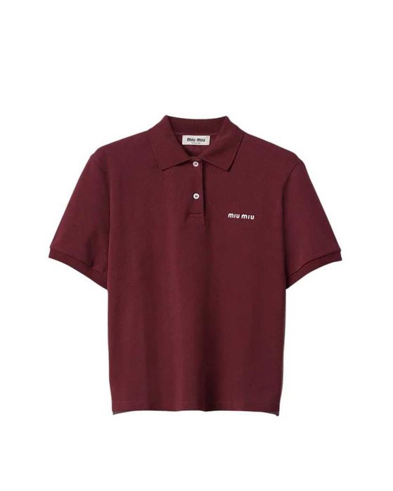 Футболка Miu Miu Cotton Pique Polo Shirt Amaranth Red