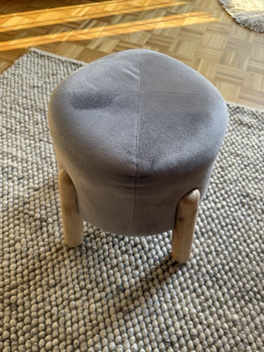 Zestaw 2 Stołków tapicerowanych szarych