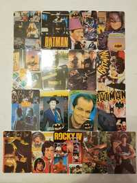Calendários antigos do Batman, Rambo e Rocky dos anos 90