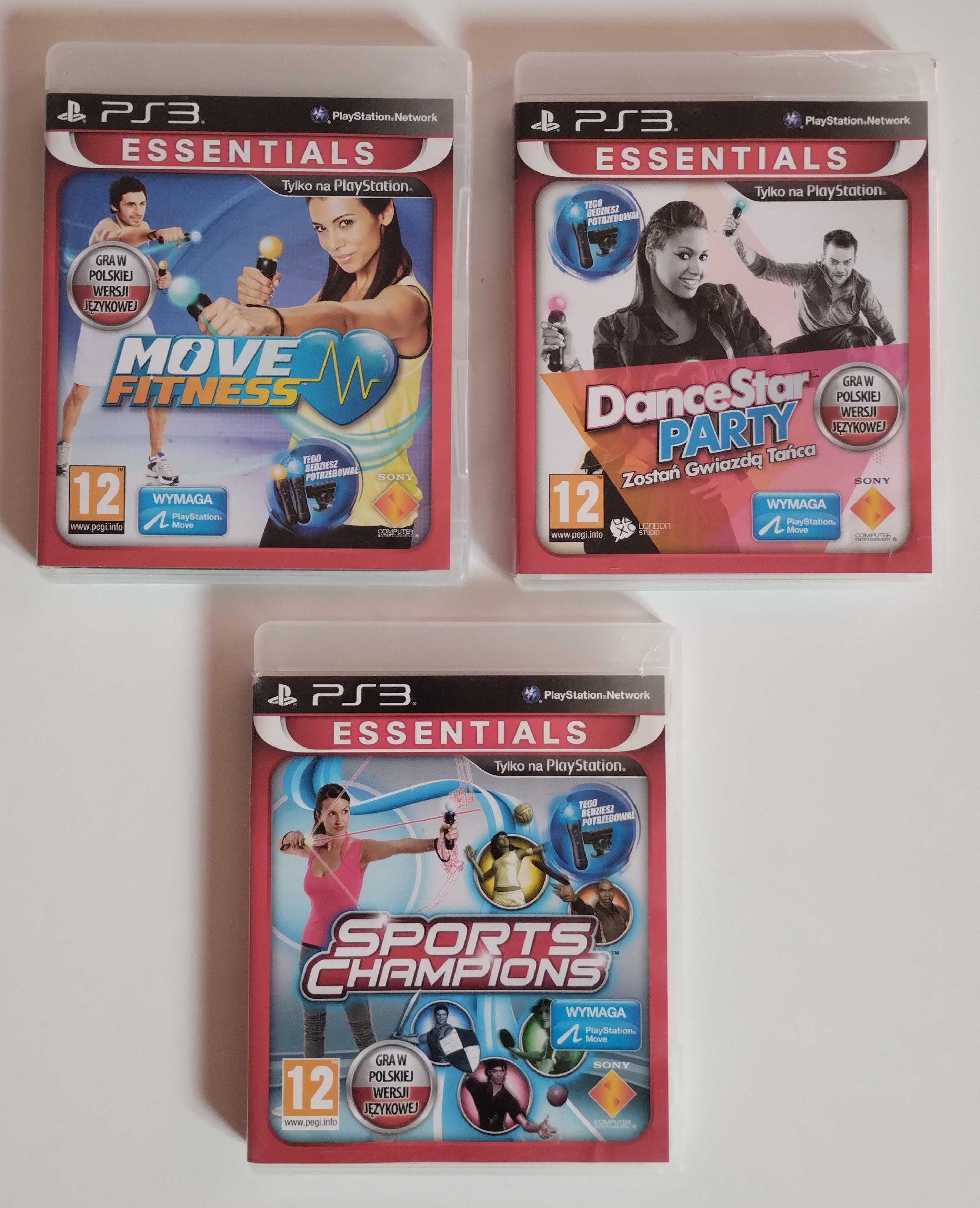 Konsola Sony PS3 + dwa pady + dwa kontrolery Move +  14 płyt z grami