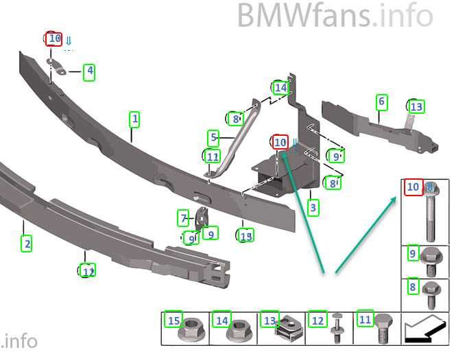 Болти 4шт. з гайками M10x105-10.9 BMW 07119904356