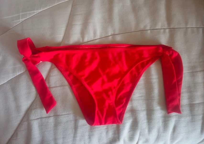 Majtki od stroju kąpielowego, bikini czerwone M, wiązane