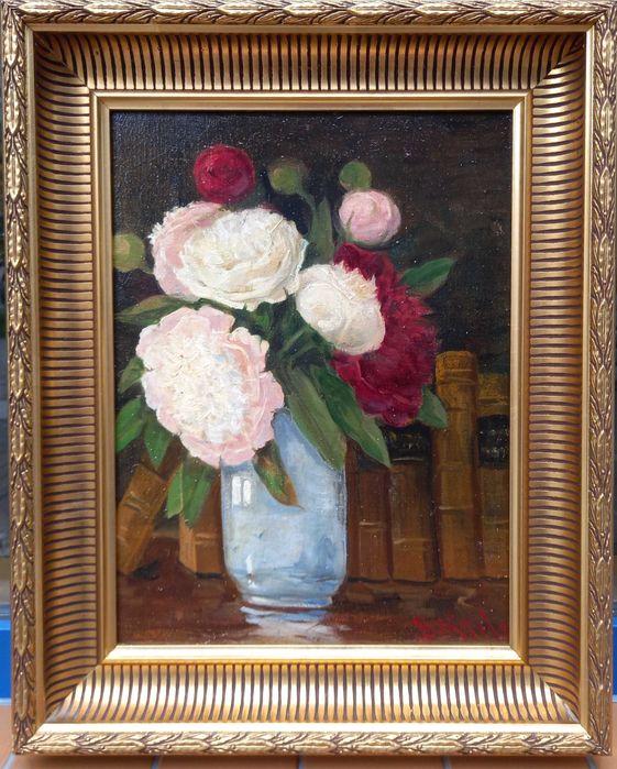 Piwonie w wazonie, martwa natura, Boris Krilov (1891 - 1977)