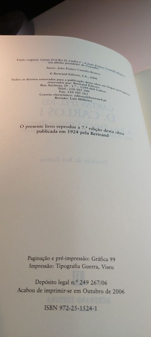 Cartas D'El Rei D. Carlos I a João Franco Castello-Branco (2006)