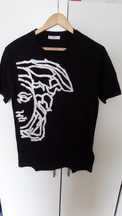 Koszulka T-shirt VERSACE CZARNA Białe Logo Kolekcja Mega Design M New