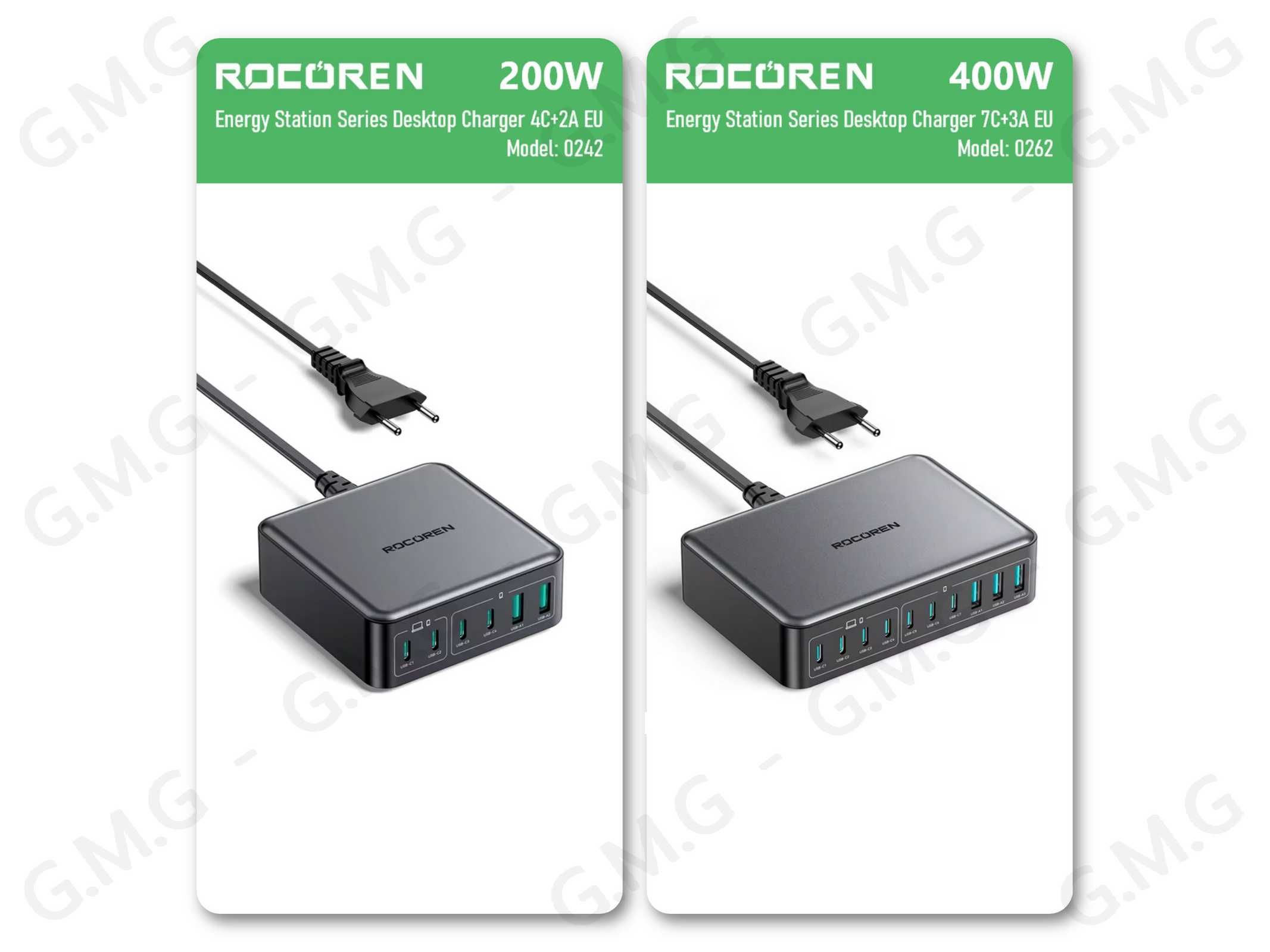 Зарядні пристрої ROCOREN 200W/400W Energy Station Desktop Series EU