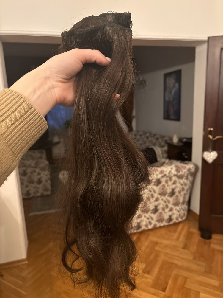 Włosy naturalne clip in 4 taśmy 50cm