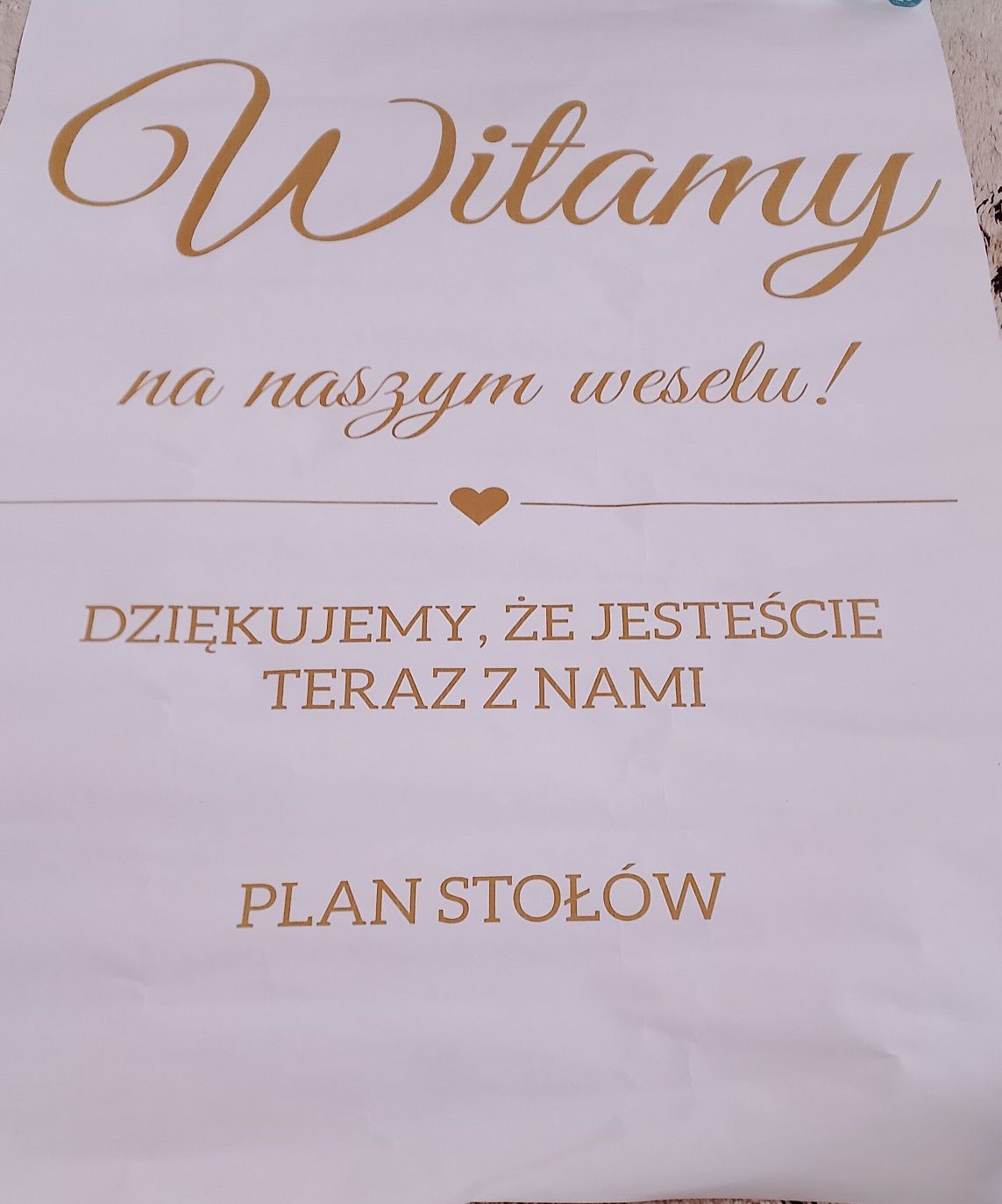 Plakat powitalny na wesele