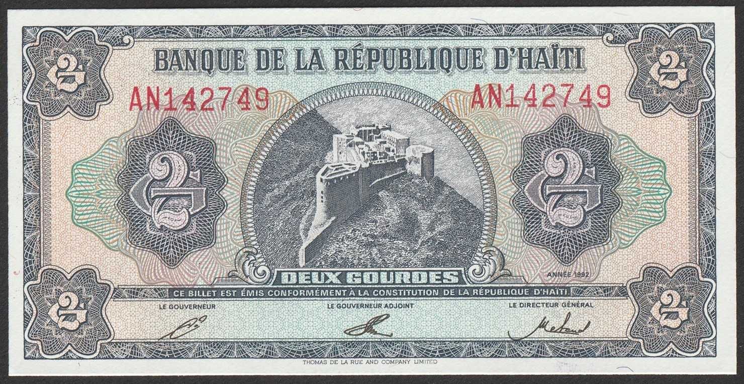 Haiti 2 gourdes 1992 - stan bankowy UNC