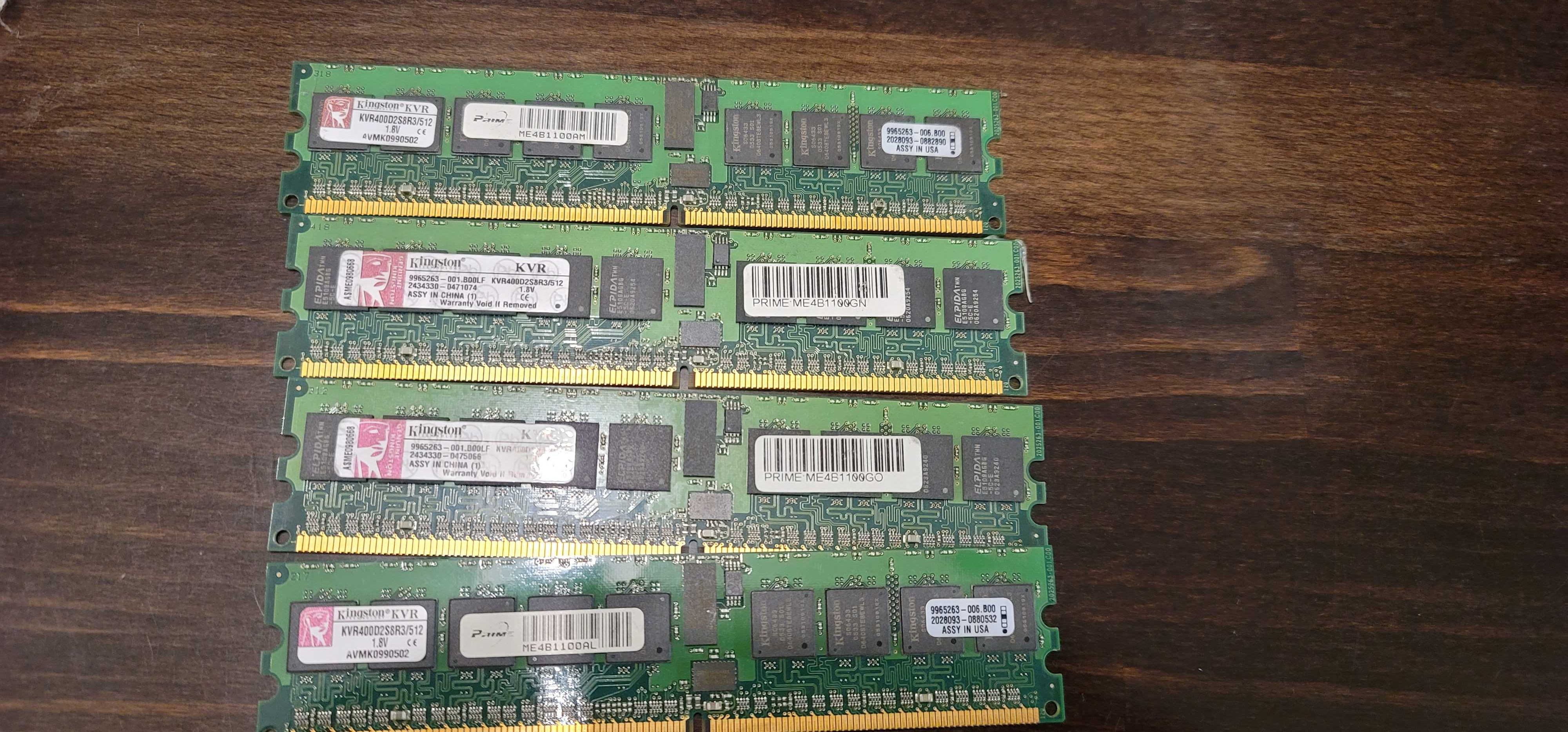 Оперативная память Kingston 512 MB DDR 400 MHz 4шт.