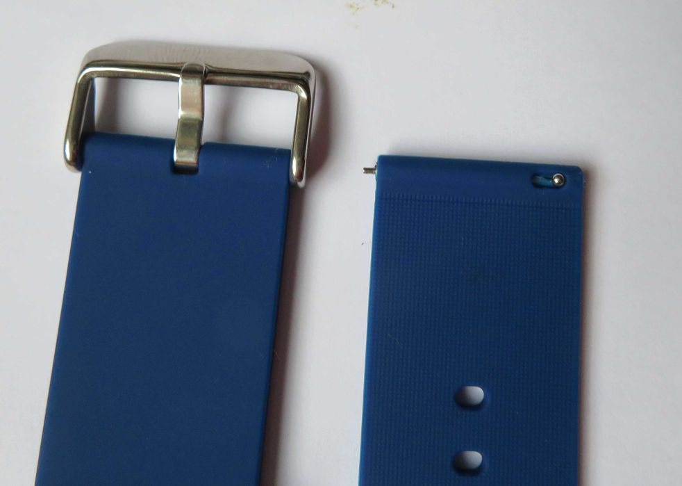 pasek do zegarka silikonowy  24 mm granatowy  zintegrowane teleskopy