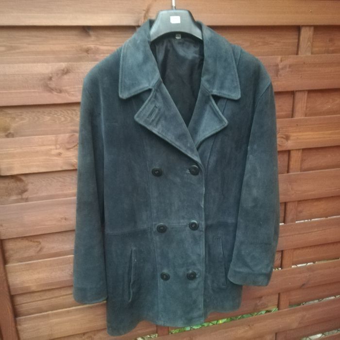 Granatowa kurtka zamszowa, skóra naturalna roz. 38