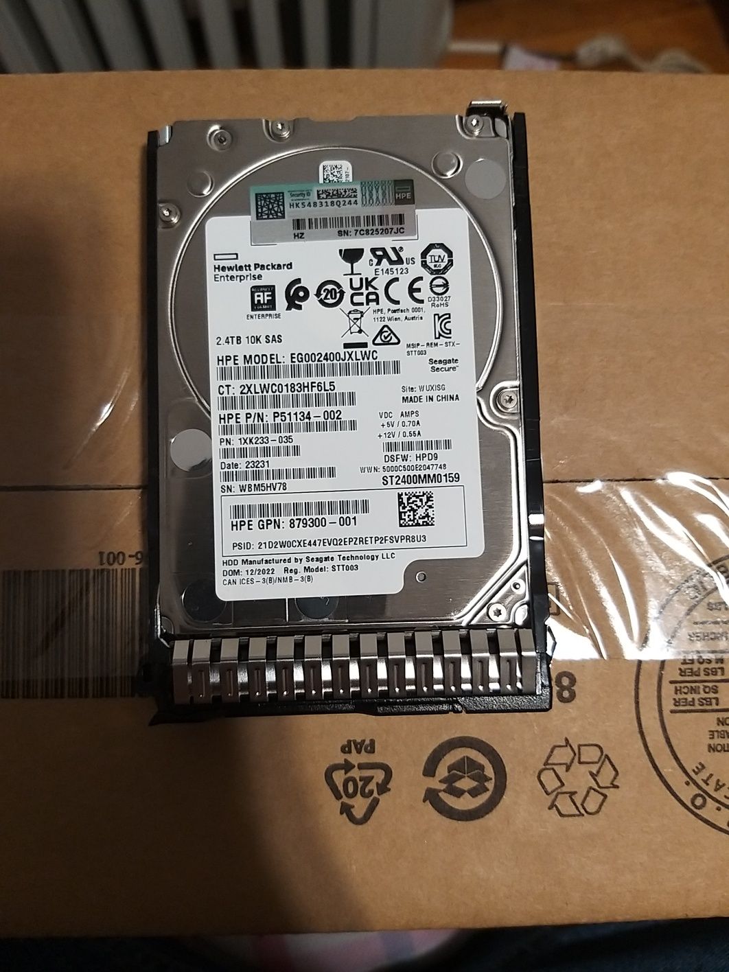 hpe 2.4tb sas 12g 10k sff sc mv hdd