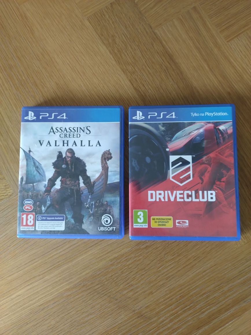 Sprzedam Assassin's Creed Valhalla i Driveclub PlayStation 4 PS4