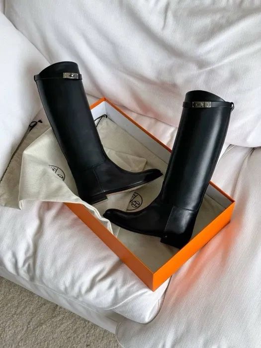 Сапоги чоботи високі в стилі hermes 39 розмір