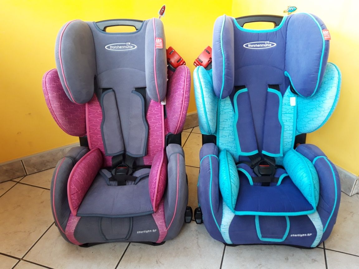 Foteliki samochodowe STM Storchenmühle od 9 do 36kg bez isofix.