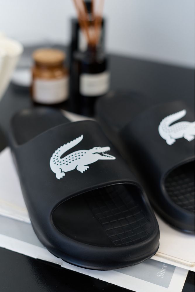 Оригінал! Lacoste тапки капці чорні чоловічі