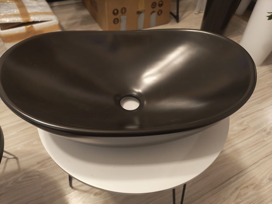 NOWA Umywalka nablatowa VELDMAN Zuzan 48cm czarna mat