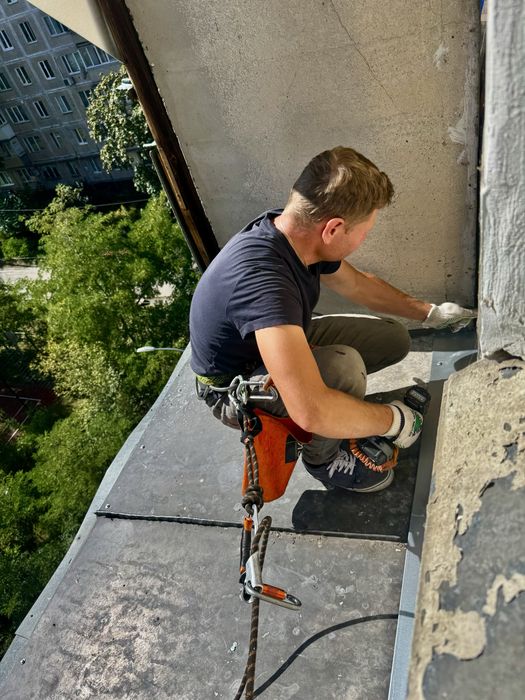 Ремонт монтаж кровли / крыши лоджий балконов Гидроизоляция козырька