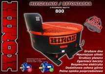 Mieszalnik, betoniarka elektryczna 800 litrów. HIROX Solidna