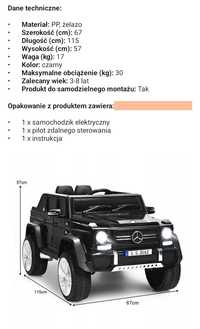 Samochód elektryczny Mercedes dla dzieci Castaway