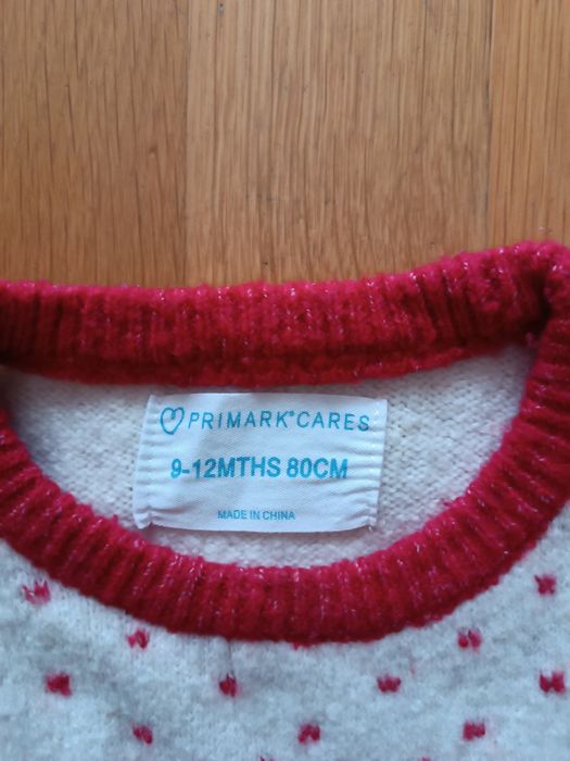 Zimowy sweter świąteczny dla chłopca Primark 80