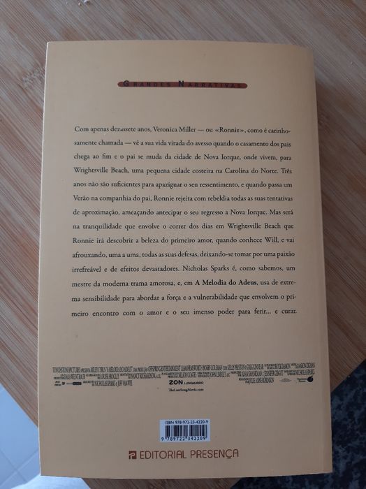 Livro "A Melodia do Adeus" Nicholas Sparks