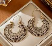 Nowe metalowe kolczyki boho etno
