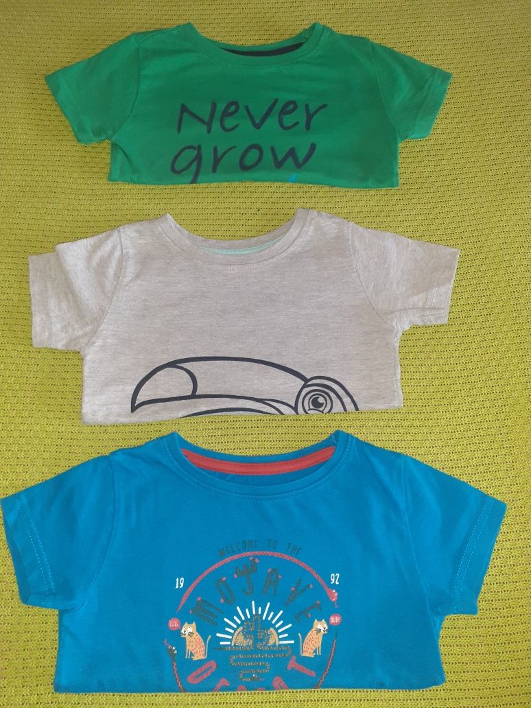 T-shirt e calções de menino. Tamanho 12-18meses