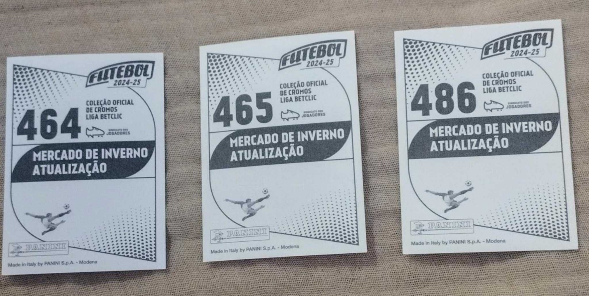Cromos Difíceis Liga Betclic Panini 24/25 (#464, #465, #486)