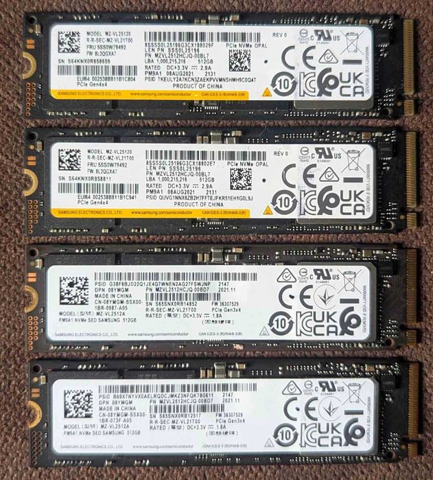 SSD M2 NVME PciE 3.0-4.0 (256-512-1000gb)